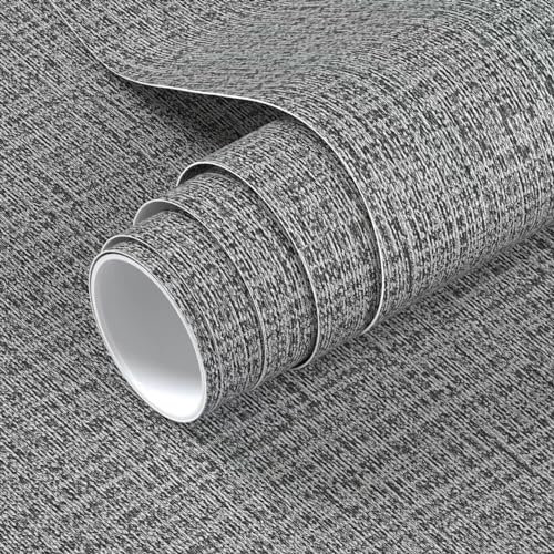 VOLEAAR Papier peint autocollant en vinyle pour comptoir de cuisine, armoire, 40 cm x 1000 cm, gris foncé