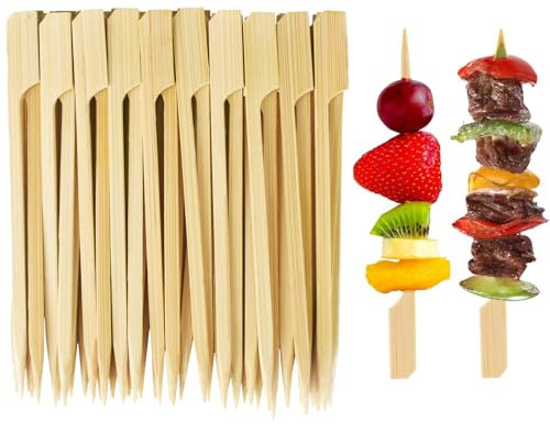 Lot de 100 brochettes en bambou de 11,9 cm pour apéritif et plat pour fruits, barbecue, apéritifs, saucisses