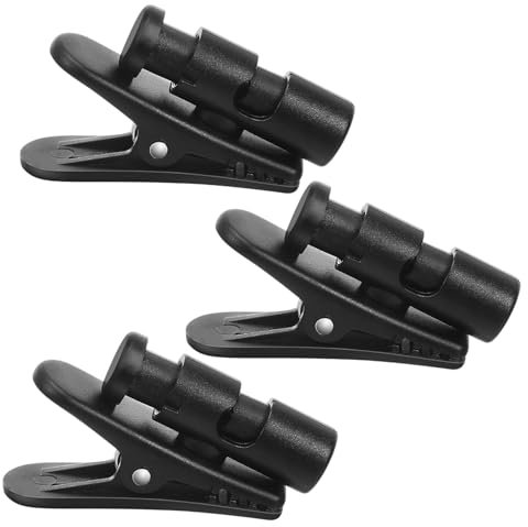 Housoutil 3pcs 360° Rotatable Headphone Cable Clips for Men, Earphone Cord Holders, Collar Shirt Wire Organizer, Black Plastic Clips for Music Studio and Desk Accessories