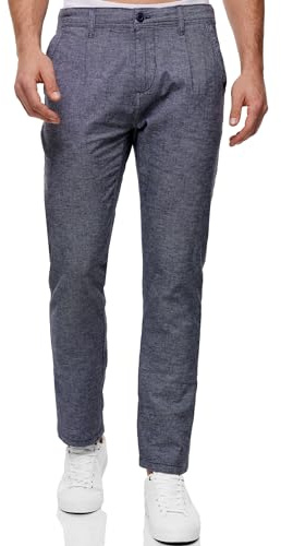 Indicode Herren INRemy Chinohose Herrenhose aus Baumwoll-Leinenmischung | Zeitlose Chinohose aus Baumwollmischung mit klassischem Schnitt, Herrenhose, Stoffhose, Businesshose, Freizeithose für Männer