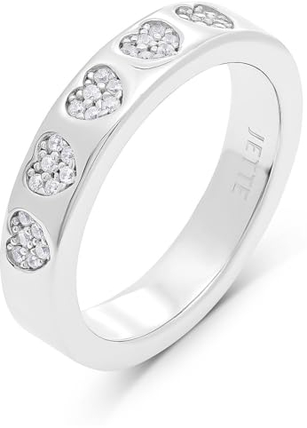 JETTE Damen-Damenring 925er Silber, recycelt 30 Zirkonia 59 Silber 32027886
