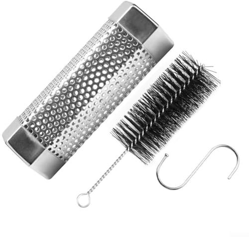 SPORTARC Tube de fumoir à granulés, barbecue électrique au charbon de bois, 15,2 cm, accessoire de barbecue (15,2 cm + brosse + crochet)