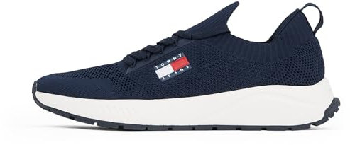Tommy Jeans Runner Sneaker Hombre Knitted Low Top, Azul (Dark Night Navy), 40