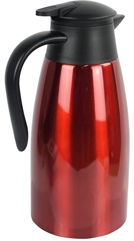Metallic Stainless Steel Thermal Vacuum Flask 2L (Red)