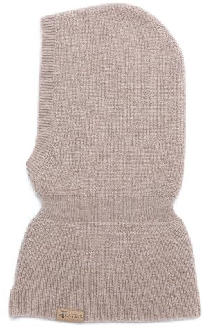KNITAS Einlagig Gestrickte Kindermütze aus Merino und Kaschmirwolle für Babys, Kleinkinder I Super Weiche Warme Sturmhaube I Kinder Wintermütze in Beige - Größe (46-50) für (1-3) Jahre