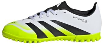 adidas Predator Club Turf Football Boots Kids, Cloud White/Core Black/Lucid Lemon, 12.5 UK Child