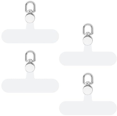 Gosknor 4 Stück Handy-Haltelasche, 360° Drehbar Telefon-Halteanhänger TPU Glänzend Telefon-Lanyard-Pad Handy-Lanyard-Patch Kompatibel mit iPhone und Anderen Handys (Transparent)