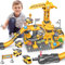 BAU-Spielzeug für 3 4 5 6 7 Jahre alte Jungen: Konstruktionsspielzeug Set Bauklotz Auto-Spielzeug für Kleinkinder - Kran-LKWs, Digger Spielzeugs Geschenke für 3 4 5 6 7 Jahre alt Jungen Mädchen