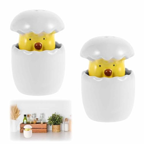 Salero Miniatura en Forma de Pollito - Conjunto de Sal y Pimienta Atractivo para Cocina y Mesa,lata de pimienta utensilios de cocina pollos polluelo tarro