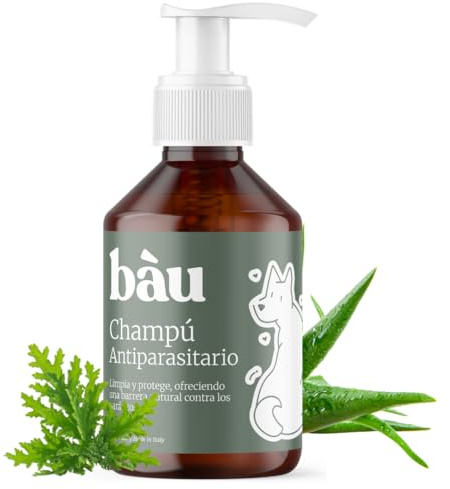 BAU Antiparasitenshampoo für Hunde mit Neemöl und Aloe Vera, Natürliche Pflege für Haut und Fell, Sanftes Hundeshampoo auch für Welpen geeignet