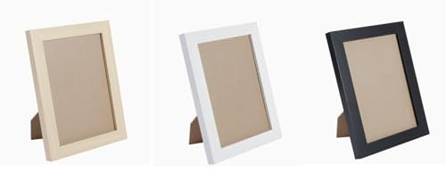 DERAYEE Cadre Photo Blanc,Noir et Bois Naturel avec Support 10 * 15CM 3PCS,Cadre Photo Bois en MDF avec Fermeture à Visser, Panneau Arrière,Verre Plexiglas de Haute Qualité