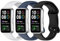 Diruite 3 Pezzi Cinturino per Huawei Band 10/9/8 Silicone Cinturini Semplicità Farfalla Watchband,Nero&Blu&Grigio