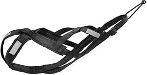 Total Sportgeschirr mit Hund, Laufen, Canicross, Schlitten, Mushing, Fahrrad, Roller... (XXL, Schwarz)
