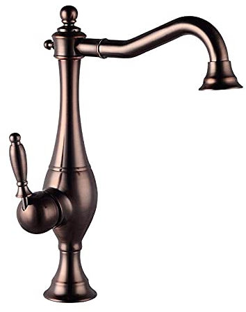 MVSPBKAF Robinet d'évier de Cuisine, mitigeur pivotant à 360°, Couleur Marron, pour Eau Chaude et Froide, sans Plomb ni Nickel