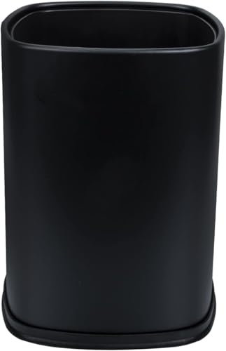 ZHENGYUSW Garbage Can Stainless Steel Trash Can Basket Simple Human Large Bathroom Trash Can Metal Can With(Black)