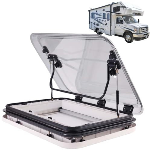 Aluminum Alloy RV Roof Top Vent Hatch,Soundproofing Thermal Insulation,LED Caravan RV Trailer Campervan Skylight ,700x500mm