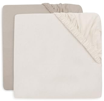Jollein Jersey Fitted Sheet - For Junior Bed - Milky Coffee/Ivory - 2-Pack - 70/75x140/150cm