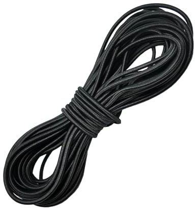 UCFBWO gummirep 6 mm x 20 m expanderrep gummisnodd | UV-skydd bungee snöre gummiband svart gummiband rund för släpvagnspresenning presenning tält segling camping