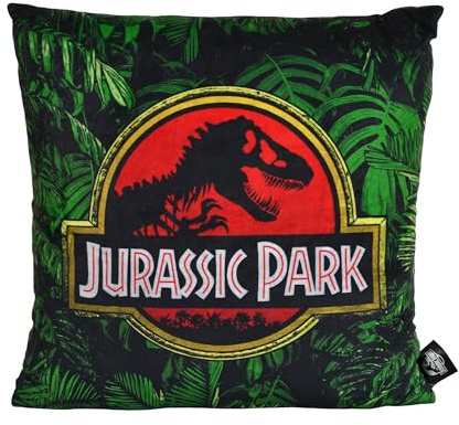 Elbenwald Elbenald Dekokissen 40 x 40 cm - Verschiedene Motive wie Jurassic Park, Wicked oder Five Nights at Freddy's Mehrfarbig (Jurassic Park)