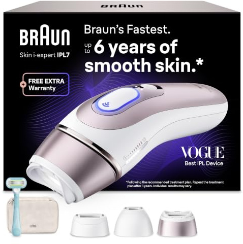 Braun Smart IPL Geräte Haarentfernung Skin i·expert 7, PL7311, Rosegold | Alternative Laser Haarentfernung für Zuhause, Dauerhafte Haarentfernung, Inkl. Etui, Venus Rasierer Und 3 Aufsätze