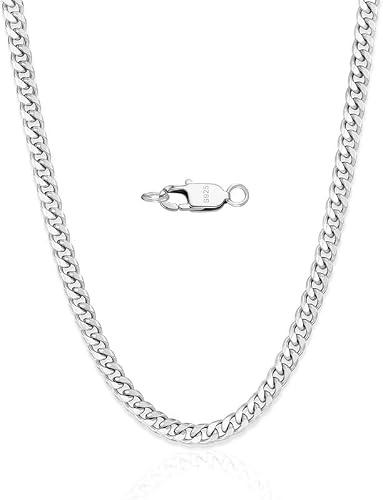 Cheria 3/5mm Silberkette Herren 925 Silber & 14k Goldkette Herren, Panzerkette & Figarokette, Halskette Kette Männer - 50/55/60 CM