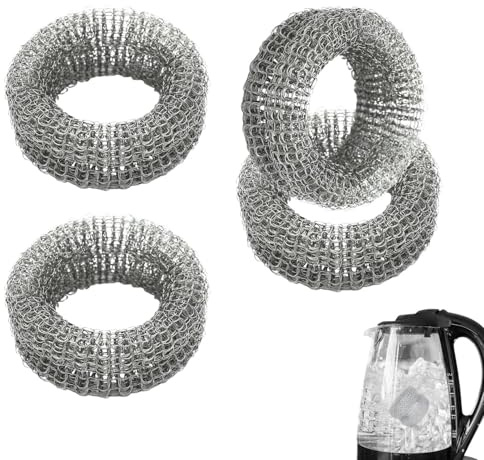 EVBOTGEE 4 Stück Edelstahl Kalkfänger Wasserkocher Kessel Kalkring Wiederverwendbar 5,5 cm für Teekanne und Wasserkocher Kalkfänger zur Entfernung von Kalk und Ablagerungen Geschmacksneutral