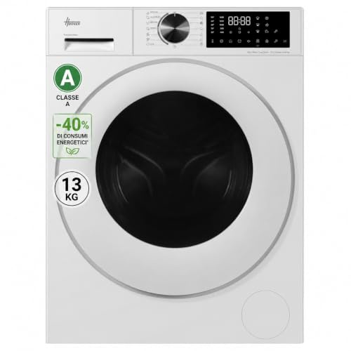 Hoover H-CARE 300 Lavatrice 13 Kg, 1400 Giri, Classe A-40%, Bianca | Motore Inverter, Vapore, Cicli Care, 16 Programmi, 72 dB, Cicli Rapidi, Smart Spray, Allergy Care, Silenziosa, H3W 413L10H-S