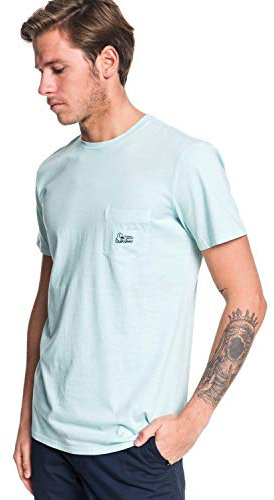 Quiksilver Herren Taschen-T-Shirt Above The Lip - Taschen-T-Shirt Für Männer, Pastel Turquoise, XL, EQYZT05439