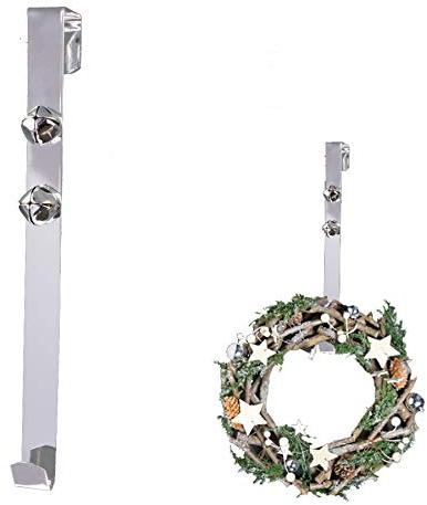 Widdle Wonderland 30cm Wreath Hanger with 2 Jingle Bells - Silver