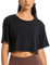 CRZ YOGA Women's Pima Cotton Workout T-Shirt Short Sleeve Running Crop Top Casual Athletic Tee Black 16