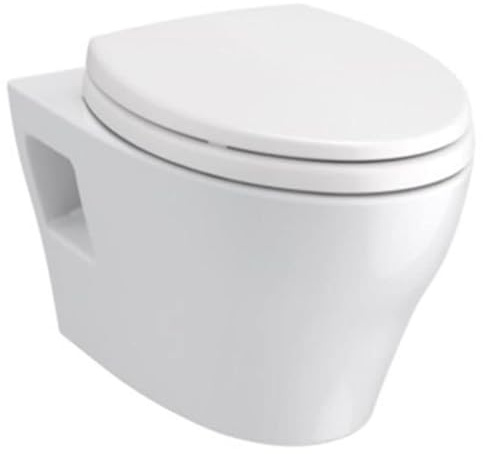 TOTO EP Wall-Hung Elongated Toilet and DuoFit in-wall 0.9 and 1.28 GPF Tank System with Copper Supply Line, Matte Silver - CWT426CMFG#MS