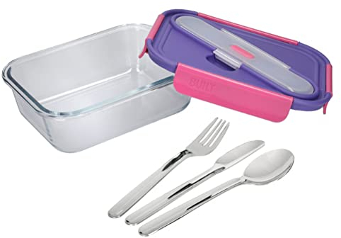 Built Active Glass 900ml Lunch Box with Cutlery