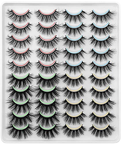 DYSILK Wimpern Fake Lashes -Künstliche Wimpern 20 Paare 6D Falsche Wimpern Natürlich Cat Eye Eyelashes Selbstklebende Wimpern Fluffy Lashes Wiederverwendba Wimpern Extensions Sets | 4 Stil 13mm-20mm
