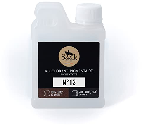 Sofolk - Peinture Cuir/Simili-Cuir - Recoloration pour Cuir Abimé, Rayé, Giffré, Décoloré - Volant de Voiture, Siège Auto, Canapé, Chaussure, Veste et Vêtements (250ml, 13-MARRON)