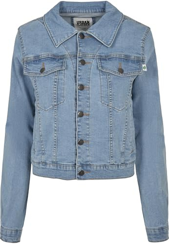 Urban Classics Damen Jeansjacke Ladies Organic Denim Jacket, Farbe clearblue bleached, Größe XS