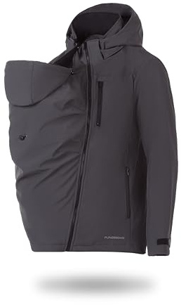 fun2bemum MEN 3 in 1 Papa Babytragejacke Tragejacke Vorne/Hinten Graphite