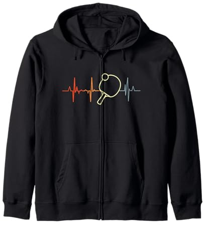 Tischtennis Herzschlag Ping Pong Herzlinie Kapuzenjacke