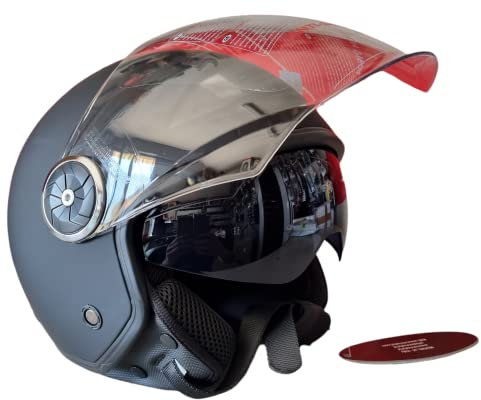 CASCO JFM 550 DOPPIA VISIERA OMOLOGATO NERO OPACO (L)