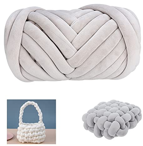 Moon Waves Dickes Garn für Armstricken, Häkeln, Decken, Haustiere, Haus (Silber)