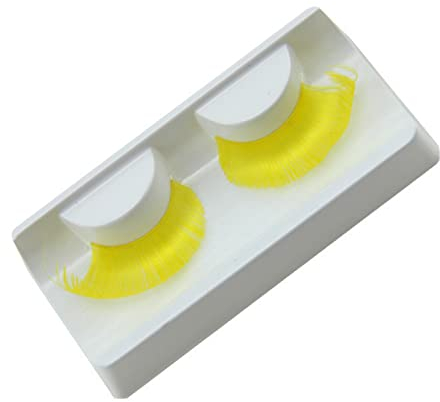 Careforyou Künstliche Wimpern, gelbe Federn, für Cosplay, Make-up, dicke Wimpernverlängerung, farbige künstliche Wimpern, Hyperbole, 2 Paar