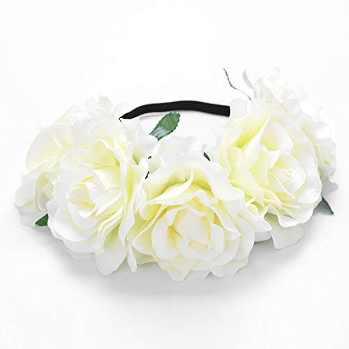 Corolla Stirnband Weinrebe Girlande Hochzeit Braut Haar Hoop Party Dekoration Simulation Blume Kopfschmuck (milchig weiß)