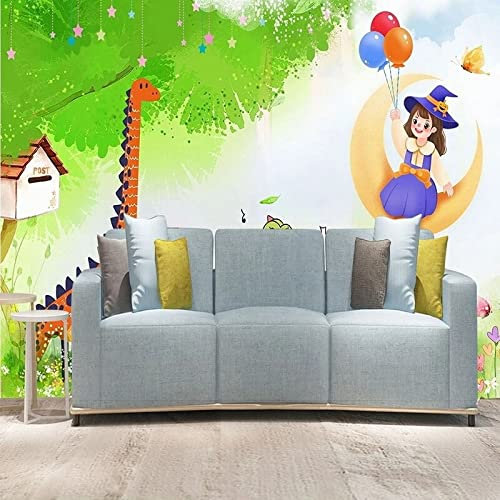 XAONUO Usine Papier Peint Photo 3D Optique Plantes Arbres Girafe Trompe L Oeil | Déco Mural Tableaux Muraux Photo 400X280Cm Mural Décor Motif Poster Géant Stickers Muraux Optique Fond Effet
