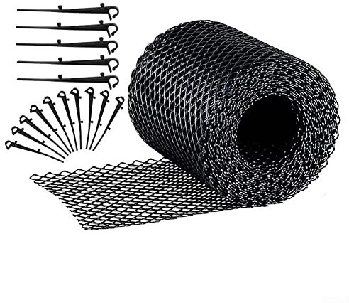 Dachrinnenschutz, 15 cm x 6 m, Laubschutzmatte, Dachrinnenblock, Blätter mit Befestigungsclips, DIY-Schmutz, Verstopfungsschutz für Dachrinne und Regenwasserrohre