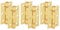 HANDLEZONE® Door Hinges 3 Pairs 76mm / 3 inch Ball Bearing, with Screws - Satin Brass