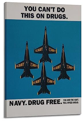 Vintage-Poster You Can't Do This On Drugs, Marineblau, ohne Medikamente, dekoratives Gemälde, Leinwand, Wand- und Kunstbild, Familien-Schlafzimmer, Dekoration, 20 x 30 cm