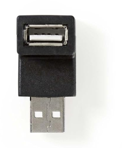 NEDIS USB-A Adapter | USB 2.0 | USB-A Stecker | USB-A Buchse | 480 Mbps | Rund | Vernickelt | PVC | Schwarz | Box