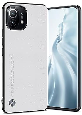 Puxssul für Xiaomi Mi 11 5G Hülle, weiche TPU Kunstleder Hülle,Extrem leichte Ultraleichte Kameraschutz Lederhülle für Xiaomi Mi 11 5G (Weiß)