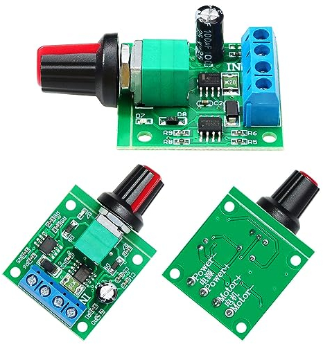 zalati 2pcs PWM Motor Speed Controller DC 1.8V 3V 5V 6V 12V 2A 1803BK Adjustable Speed Controller Low Voltage Control Module Controller with Button