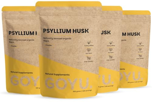 Cupplement Flohsamenschalen (Psyllium Husk) pulver Bio Kombideal 4x 300 gram - Ballaststoffe Flohsamen - Darmgesundheit