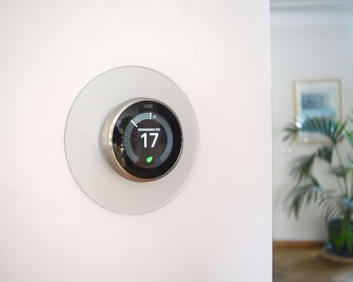 Compatible avec Google Nest Thermostat 3ème génération, plaque murale, plaque murale, plaque de recouvrement, plaque de recouvrement murale (Blanc (White), round)